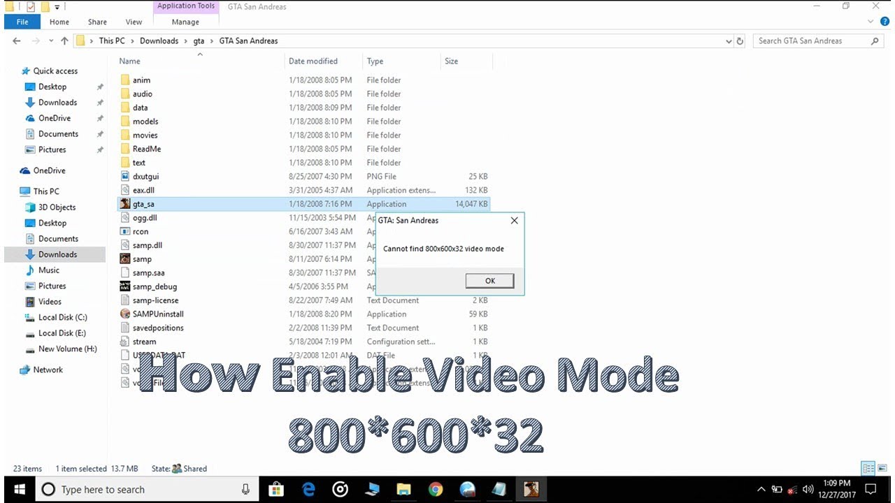 cannot find 800x600x32 video mode